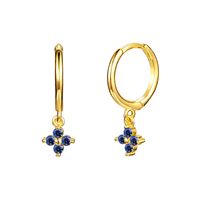 European And American Entry Lux French Style Sterling Silver Needle Ins Geometric Diamond-embedded Colorful Flower Earring Ear Clip Fashion Earrings For Women sku image 10
