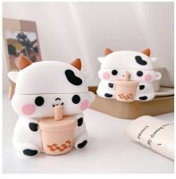 Cute Cow For Airpods Pro Protective Case Cartoon Milk Tea  Wireless Bluetooth 2 Generation Earphone Sleeves sku image 4