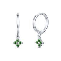 European And American Entry Lux French Style Sterling Silver Needle Ins Geometric Diamond-embedded Colorful Flower Earring Ear Clip Fashion Earrings For Women sku image 12