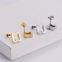304 Stainless Steel 18K Gold Plated Fashion Plating Floral Artificial Rhinestones main image 6
