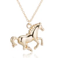 Wholesale Fashion Korean Style Unicorn Horse Copper Plating Gold Plated Silver Plated Pendant Necklace main image 1