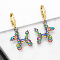 New Fashion Creative Colorful Balloon Dog Copper Earrings Wholesale main image 3