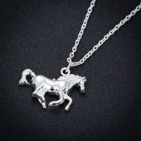 Wholesale Fashion Korean Style Unicorn Horse Copper Plating Gold Plated Silver Plated Pendant Necklace main image 3