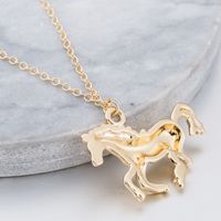 Wholesale Fashion Korean Style Unicorn Horse Copper Plating Gold Plated Silver Plated Pendant Necklace main image 4