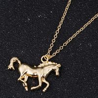 Wholesale Fashion Korean Style Unicorn Horse Copper Plating Gold Plated Silver Plated Pendant Necklace main image 5