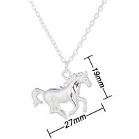Wholesale Fashion Korean Style Unicorn Horse Copper Plating Gold Plated Silver Plated Pendant Necklace main image 6