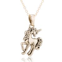 Wholesale Fashion Korean Style Unicorn Horse Copper Plating Gold Plated Silver Plated Pendant Necklace sku image 3