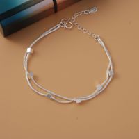 Simple Style Star Dolphin Heart Shape Brass Beaded Silver Plated Bracelets 1 Piece sku image 9