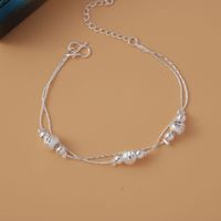 Simple Style Star Dolphin Heart Shape Brass Beaded Silver Plated Bracelets 1 Piece sku image 17