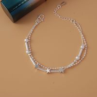 Simple Style Star Dolphin Heart Shape Brass Beaded Silver Plated Bracelets 1 Piece sku image 31
