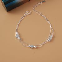 Simple Style Star Dolphin Heart Shape Brass Beaded Silver Plated Bracelets 1 Piece sku image 60