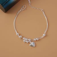 Simple Style Star Dolphin Heart Shape Brass Beaded Silver Plated Bracelets 1 Piece sku image 62