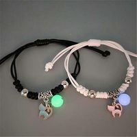 Simple Style Heart Shape Alloy Plating Pearl Couple Bracelets 1 Pair sku image 2
