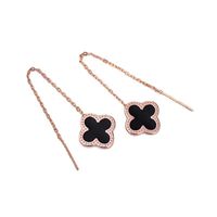 Elegant Four Leaf Clover Copper Gold Plated Earrings 1 Pair main image 6