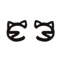 1 Pair Cute Cat Stainless Steel Plating Ear Studs sku image 12