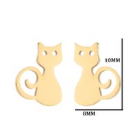 1 Pair Cute Cat Plating 304 Stainless Steel 18K Gold Plated Ear Studs sku image 16