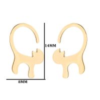 1 Pair Cute Cat Plating 304 Stainless Steel 18K Gold Plated Ear Studs sku image 19