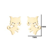 1 Pair Cute Cat Plating 304 Stainless Steel 18K Gold Plated Ear Studs sku image 22