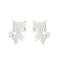1 Pair Cute Cat Stainless Steel Plating Ear Studs sku image 5