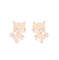 1 Pair Cute Cat Plating 304 Stainless Steel 18K Gold Plated Ear Studs sku image 23