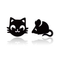 1 Pair Cute Cat Stainless Steel Plating Ear Studs sku image 27