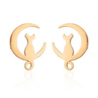 1 Pair Cute Cat Plating 304 Stainless Steel 18K Gold Plated Ear Studs sku image 28