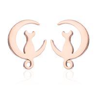 1 Pair Cute Cat Stainless Steel Plating Ear Studs sku image 29