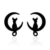 1 Pair Cute Cat Stainless Steel Plating Ear Studs sku image 30