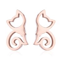 1 Pair Cute Cat Plating 304 Stainless Steel 18K Gold Plated Ear Studs sku image 32