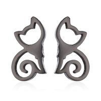 1 Pair Cute Cat Stainless Steel Plating Ear Studs sku image 33