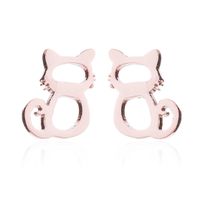 1 Pair Cute Cat Stainless Steel Plating Ear Studs sku image 35