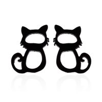 1 Pair Cute Cat Stainless Steel Plating Ear Studs sku image 36