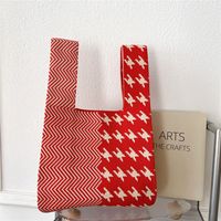 Women's Fashion Houndstooth Polyester Shopping Bags sku image 10