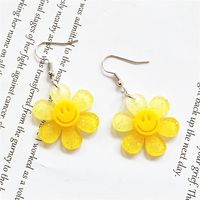 Wholesale Jewelry 1 Pair Cute Smiley Face Flower Arylic Drop Earrings main image 3