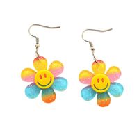 Wholesale Jewelry 1 Pair Cute Smiley Face Flower Arylic Drop Earrings main image 6