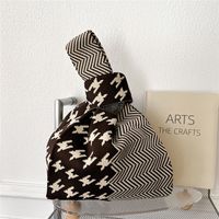 Women's Fashion Houndstooth Polyester Shopping Bags sku image 13