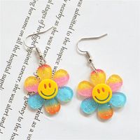 Wholesale Jewelry 1 Pair Cute Smiley Face Flower Arylic Drop Earrings sku image 5