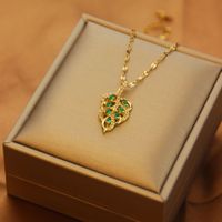 Fashion Heart Shape Butterfly Titanium Steel Plating Inlay Artificial Diamond Pendant Necklace 1 Piece sku image 65