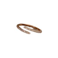 Elegant Simple Style Geometric Alloy Inlay Artificial Gemstones Rose Gold Plated Women's Open Ring main image 6