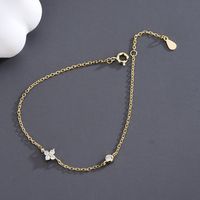 Simple Style Flower Sterling Silver Inlay Zircon Bracelets sku image 1