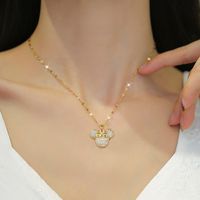 Stainless Steel Copper Simple Style Classic Style Plating Inlay Geometric Zircon Pendant Necklace main image 3