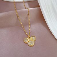 Stainless Steel Copper Simple Style Classic Style Plating Inlay Geometric Zircon Pendant Necklace main image 4