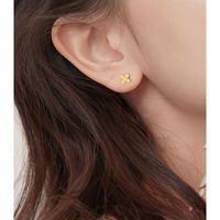 1 Pair Ig Style Korean Style Flower Plating Sterling Silver Ear Studs main image 5