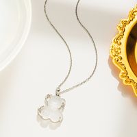 Elegant Lady Little Bear Titanium Steel Pendant Necklace main image 4