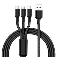 Nylon Woven Three-in-one Data Cable Multi-head 2a Fast Charging Three-in-one Mobile Phone Charging Cable Logo Small Gift Wholesale sku image 1