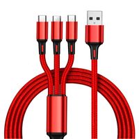 Nylon Woven Three-in-one Data Cable Multi-head 2a Fast Charging Three-in-one Mobile Phone Charging Cable Logo Small Gift Wholesale sku image 3