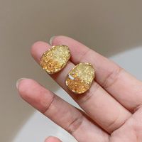 1 Pair Sweet Heart Shape Flower Plating Inlay Copper Artificial Crystal Drop Earrings Ear Studs sku image 1
