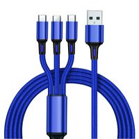 Nylon Woven Three-in-one Data Cable Multi-head 2a Fast Charging Three-in-one Mobile Phone Charging Cable Logo Small Gift Wholesale sku image 5