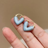 1 Pair Sweet Heart Shape Flower Plating Inlay Copper Artificial Crystal Drop Earrings Ear Studs sku image 17