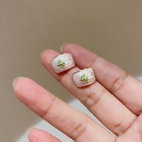1 Pair Sweet Heart Shape Flower Plating Inlay Copper Artificial Crystal Drop Earrings Ear Studs sku image 10